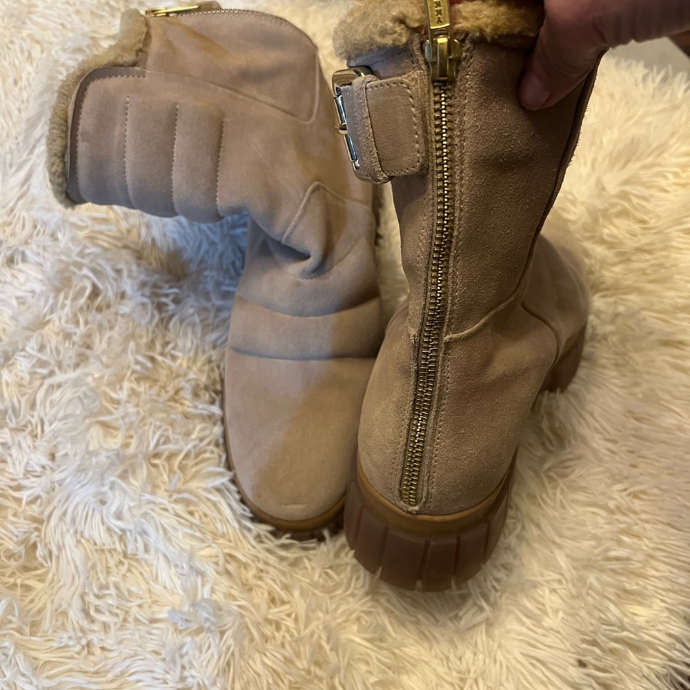 Free People Tan Suede Chunky Boots - Picture 3 of 11